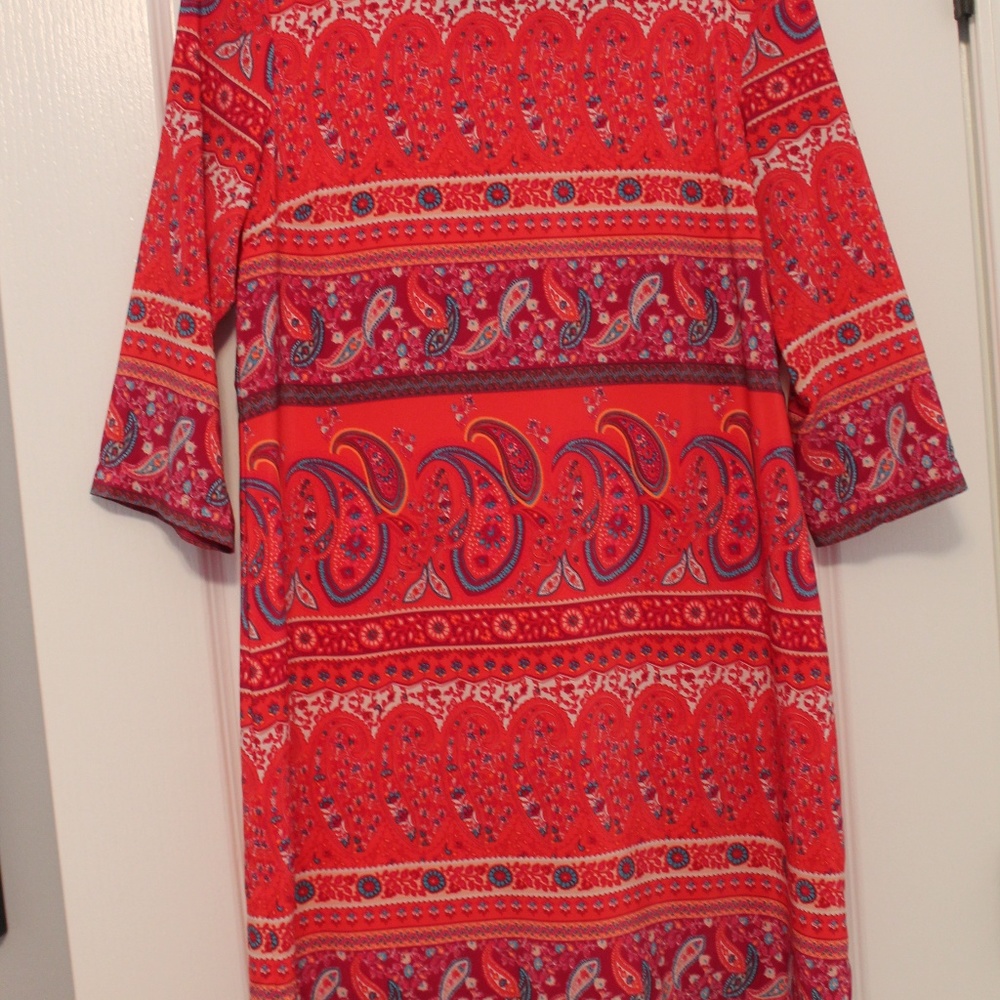 Old Navy red and purple paisley dress